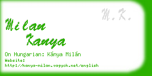 milan kanya business card