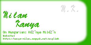 milan kanya business card